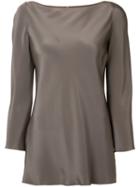 Peter Cohen Long-sleeve Silk Blouse, Women's, Size: Large, Brown, Silk