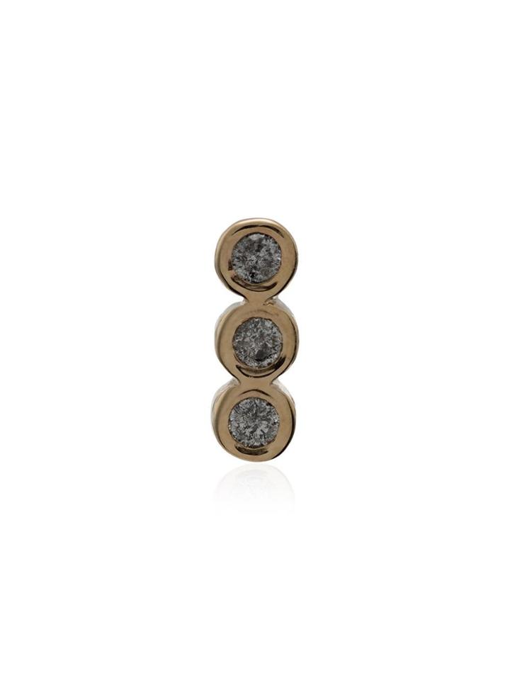 Xiao Wang Metallic 14k Gold Diamond Singular Stud Earring