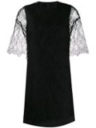 Valentino Lace Panelled Straight Dress - Black