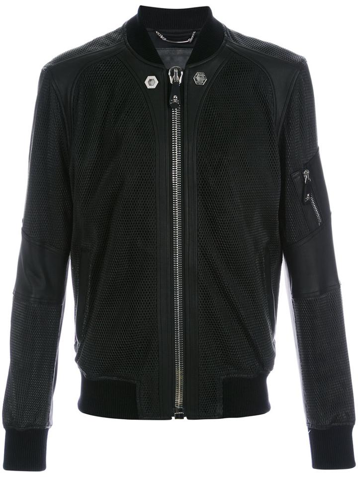 Philipp Plein - Skull Print Jacket - Men - Sheep Skin/shearling/viscose - Xxl, Black, Sheep Skin/shearling/viscose