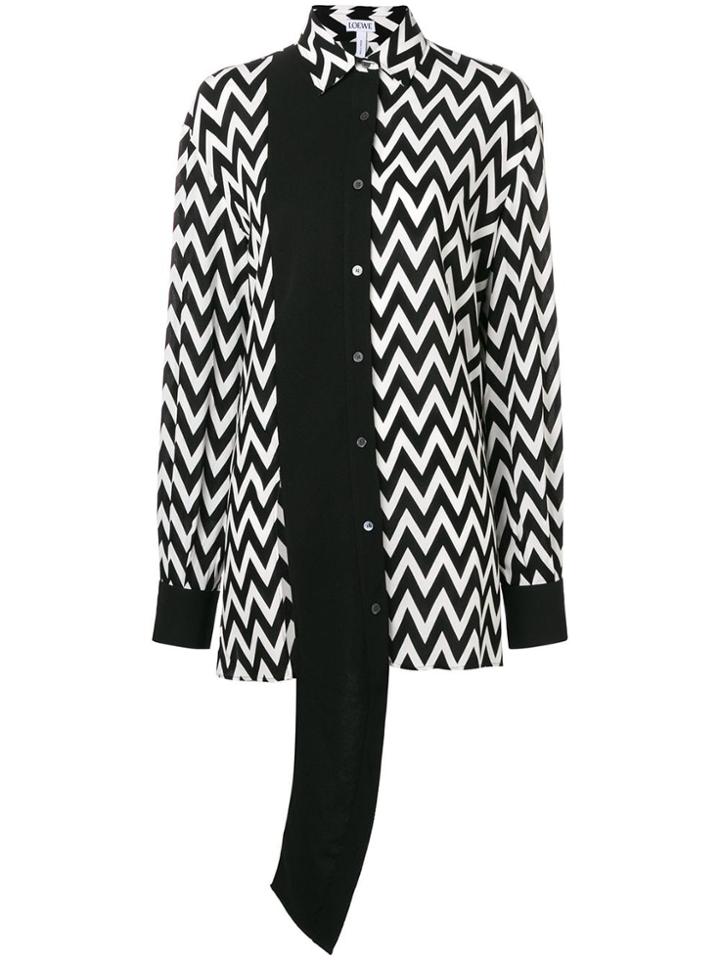 Loewe Asymmetric Herringbone Shirt - Black