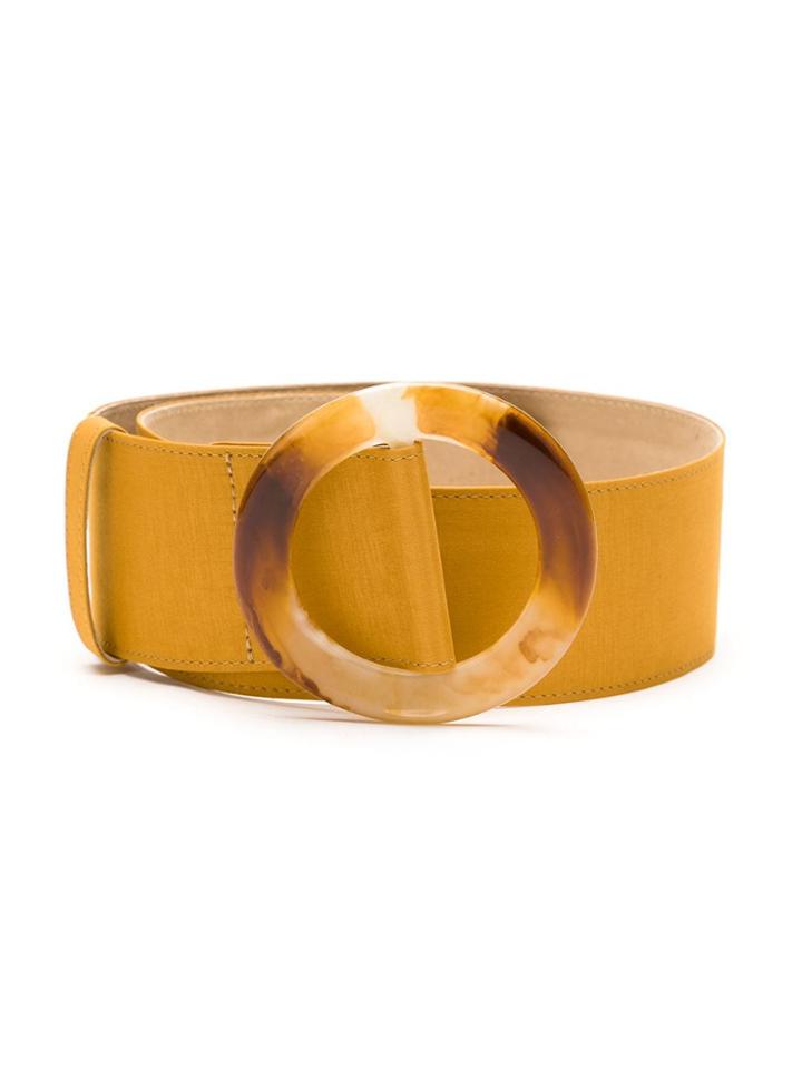 Framed Tortoiseshell Buckle Belt - Yellow
