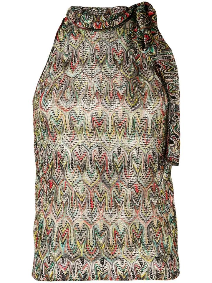 Missoni Tie Neck Blouse - Black