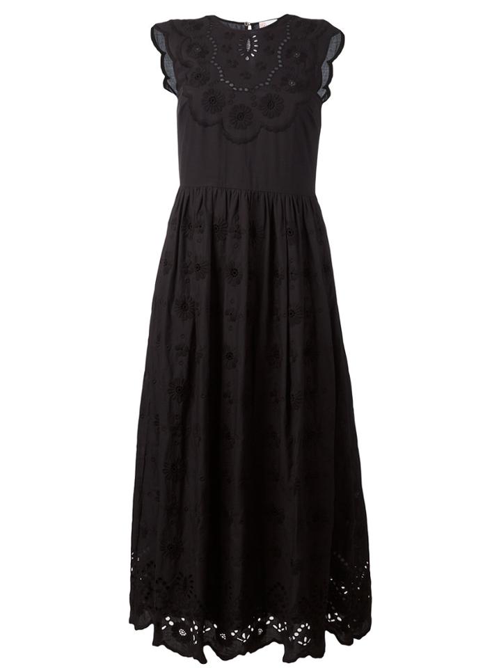 Red Valentino Broderie Anglaise Dress - Black