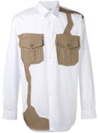 Comme Des Garçons Shirt Contrast Patch Shirt, Men's, Size: Large, White, Cotton