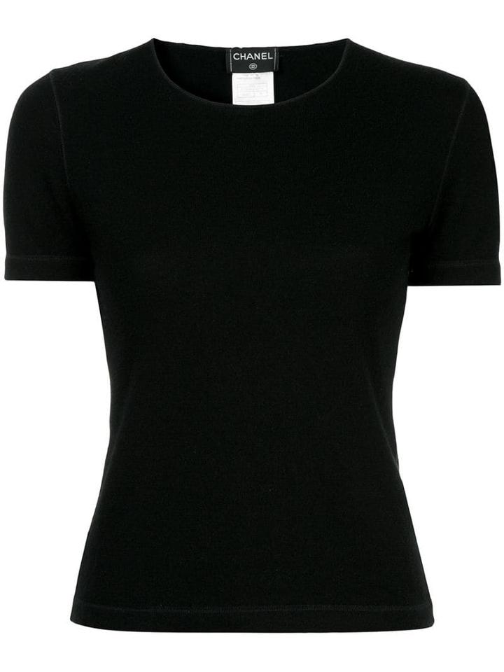 Chanel Pre-owned Cashmere Short Sleeve Tops - Black