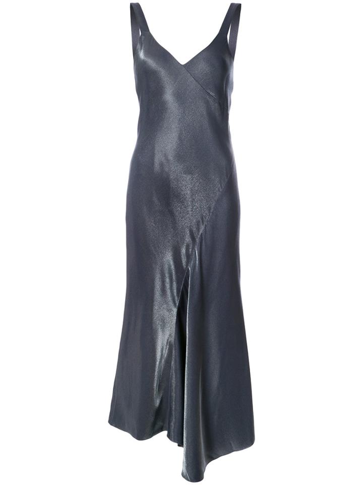 Tibi Liquid Viscose Amoret Bias Dress - Blue