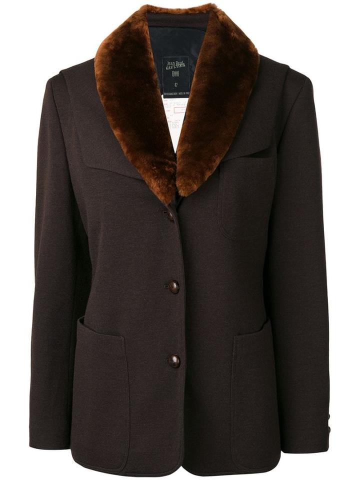 Jean Paul Gaultier Pre-owned Faux Fur Collar Jacket - Brown