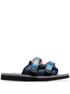 Suicoke Blue, Red And Grey Moto Sandals