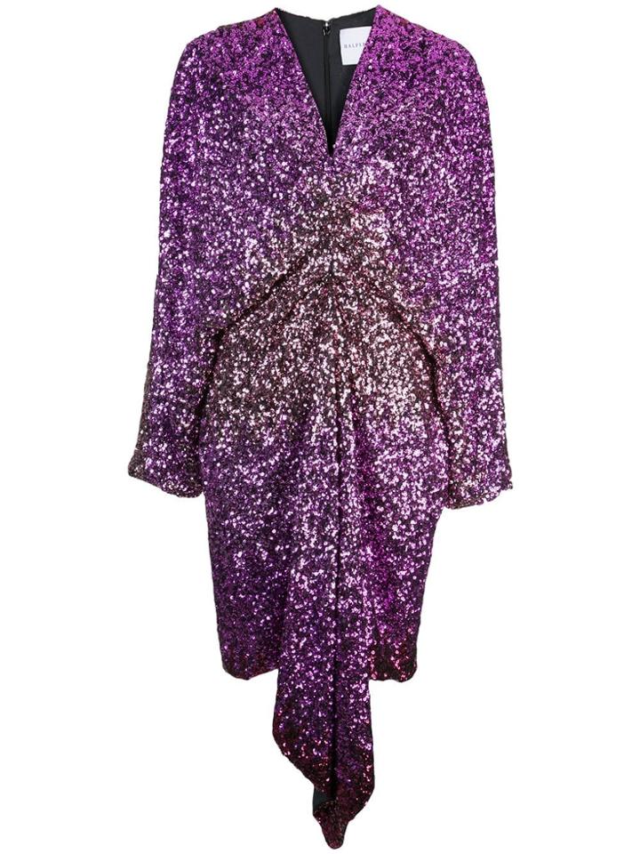 Halpern Sequined Draped-detail Dress - Pink