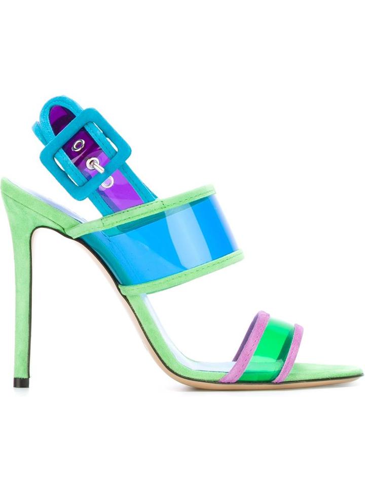 Pollini Suede And Pvc Sandals