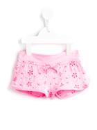 Mc2 Saint Barth Kids Floral Embroidered Shorts, Girl's, Size: 10 Yrs, Pink/purple