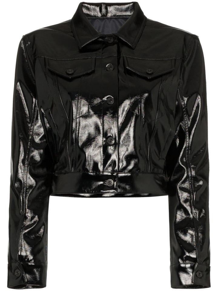 Proenza Schouler Schlr Ls Jkt Crpd Vinyl W Frnt Pkts - Black