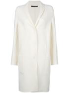 Odeeh Classic Midi Coat, Women's, Size: 38, White, Spandex/elastane/wool