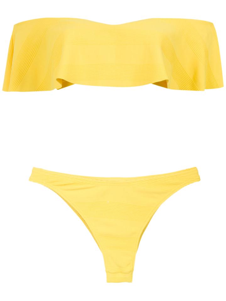 Amir Slama Off The Shoulder Bikini Set - Yellow & Orange