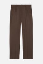 Ami Alexandre Mattiussi Double Pleat Wide Leg Trousers, Men's, Size: 42, Brown, Virgin Wool