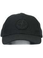 Stone Island Logo Patch Cap, Men's, Size: Large, Black, Polyester/wool