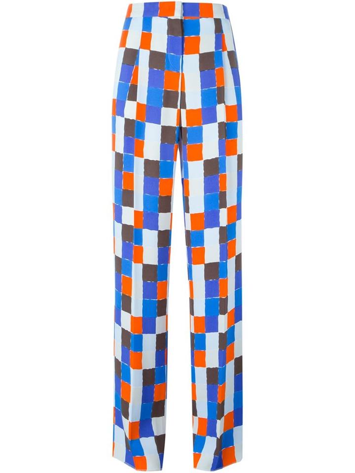 Emilio Pucci High Waisted Printed Trousers, Women's, Size: 40, Viscose/cotton