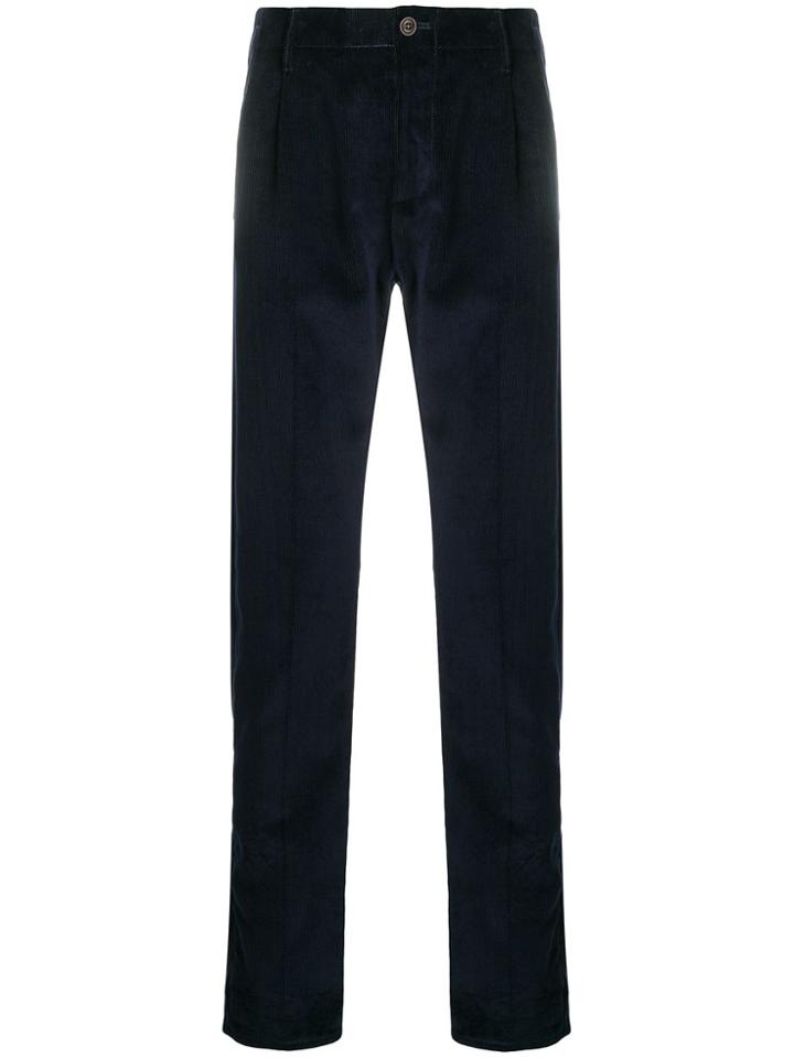 Fortela New Pencest Velvet Cord Trousers - Blue
