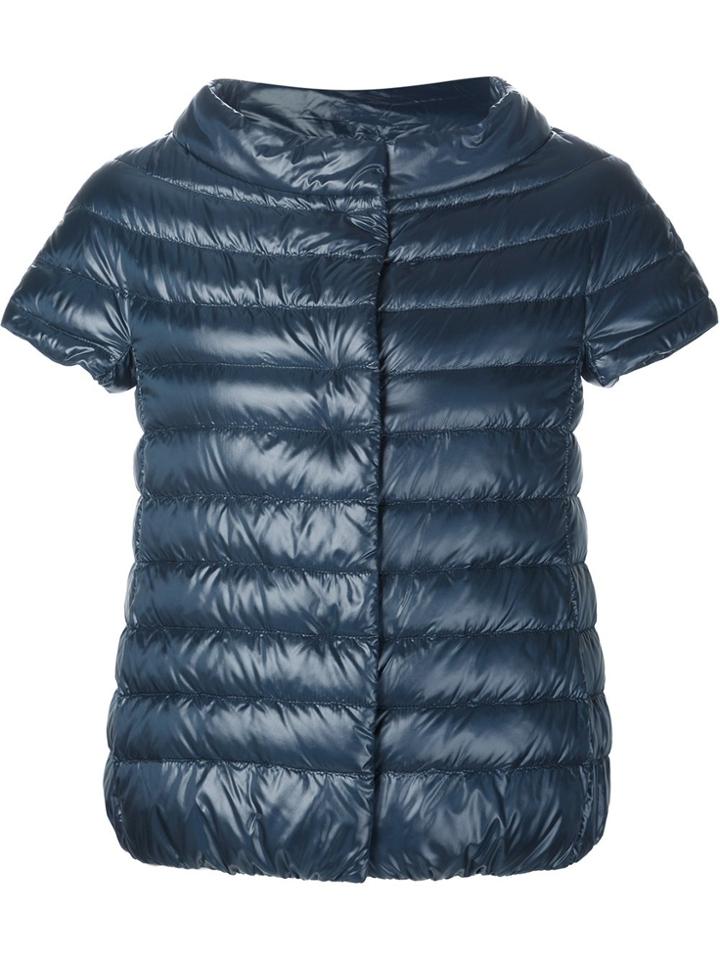 Herno Short Sleeve Padded Jacket - Blue