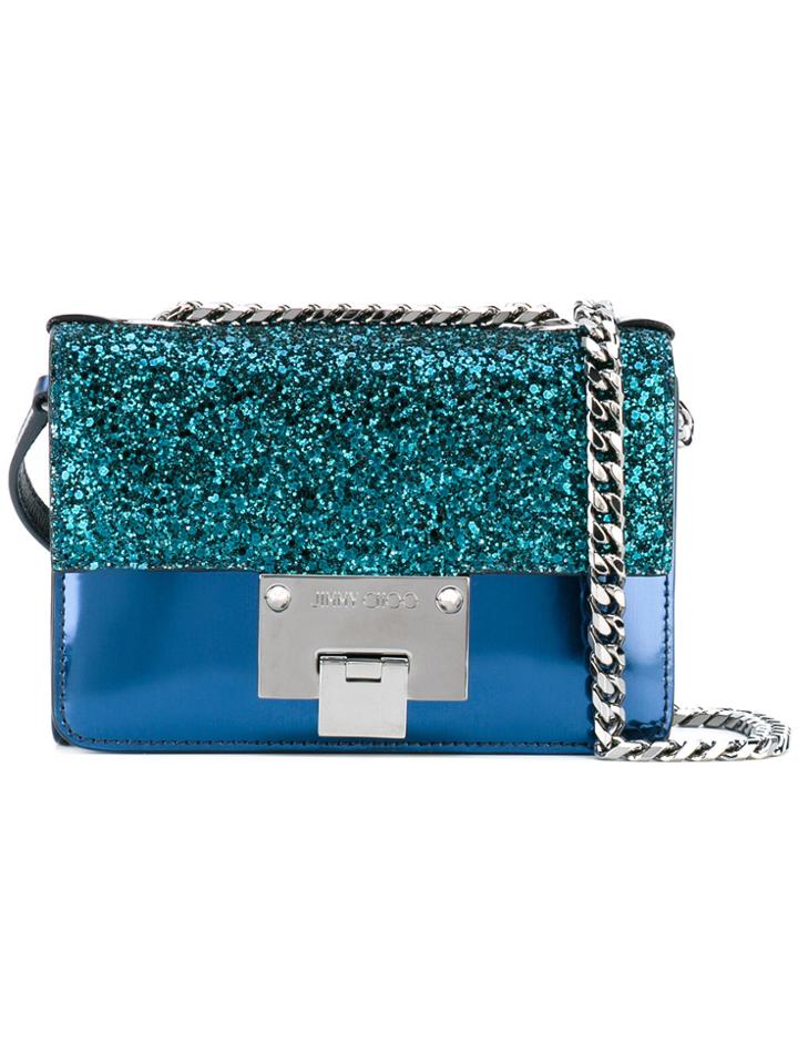 Jimmy Choo Glittered Mini Rebel Bag - Blue