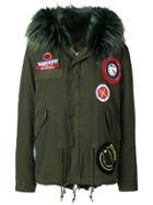 Mr & Mrs Italy Parka Coat With Patch Appliqués - Green