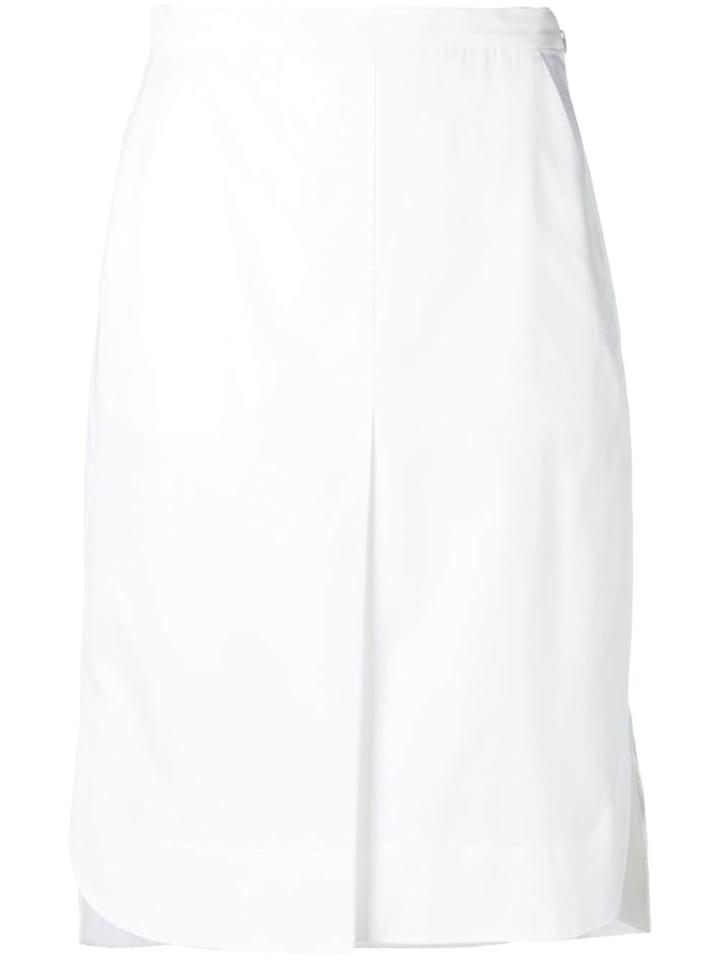 Jil Sander Navy Split Front Skirt - White