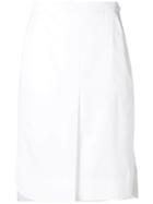 Jil Sander Navy Split Front Skirt - White