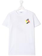 Msgm Kids Teen Chest-logo Print T-shirt - White