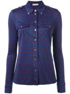 Tory Burch Checked Shirt, Women's, Size: Medium, Blue, Viscose/silk