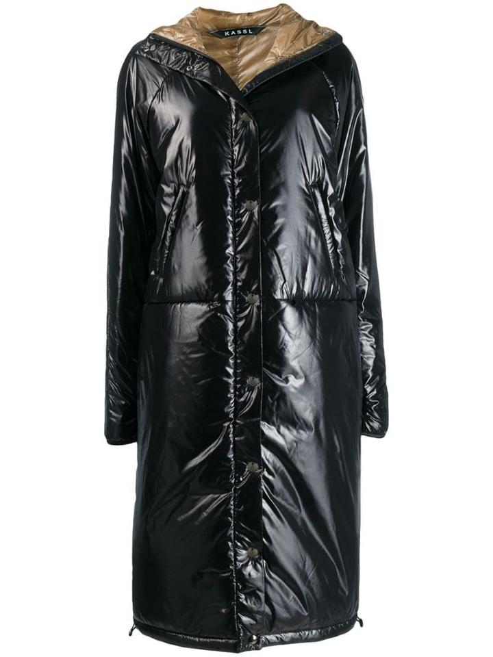 Kassl Shine Effect Puffer Coat - Black