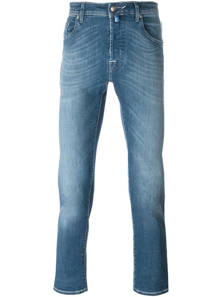 Jacob Cohen Stonewash Effect Skinny Jeans, Men's, Size: 31, Blue, Cotton/polyester/spandex/elastane