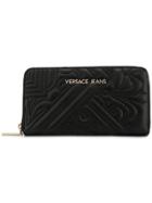 Versace Jeans Quilted Detail Wallet - Black