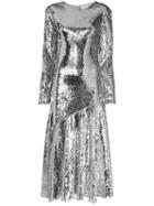 Racil Sequin Embellished Silk Blend Midi Dress - Metallic