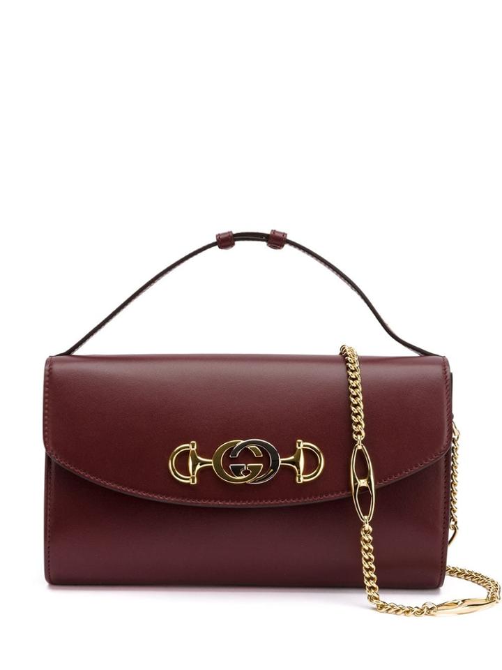 Gucci Gg Horsebit Crossbody - Red
