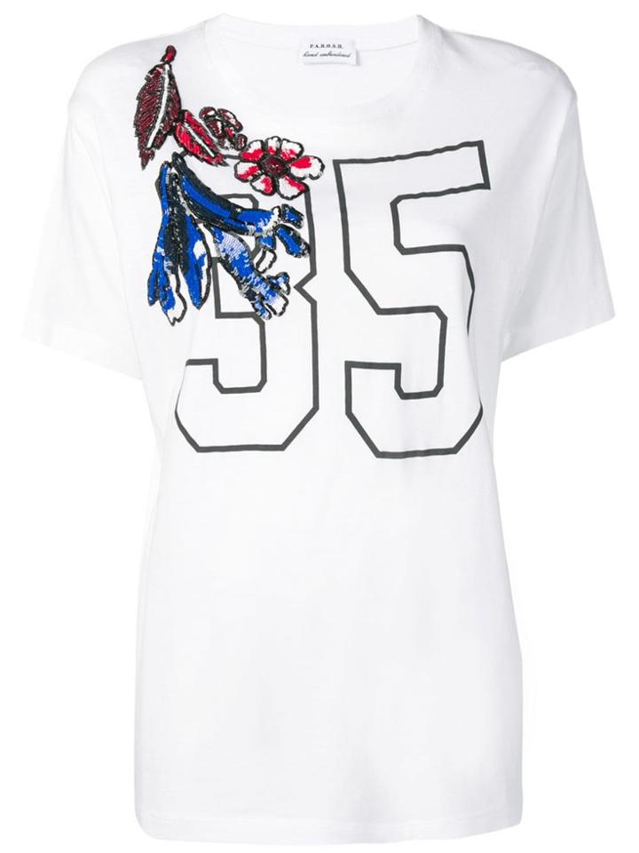 P.a.r.o.s.h. Sequin Detail T-shirt - White