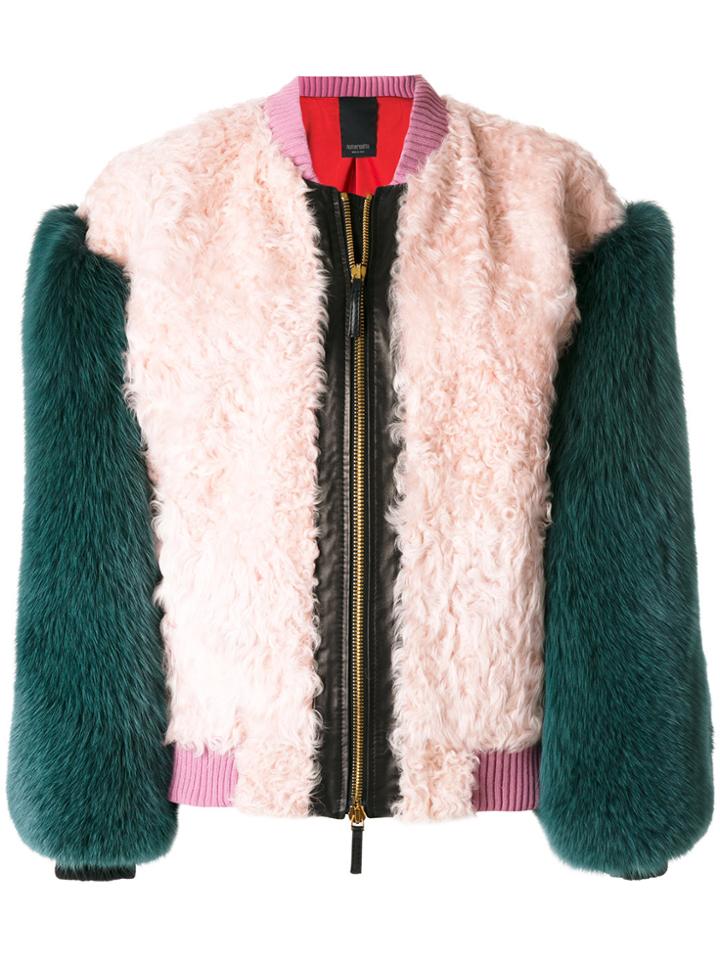 Numerootto Colour Block Bomber Jacket - Multicolour