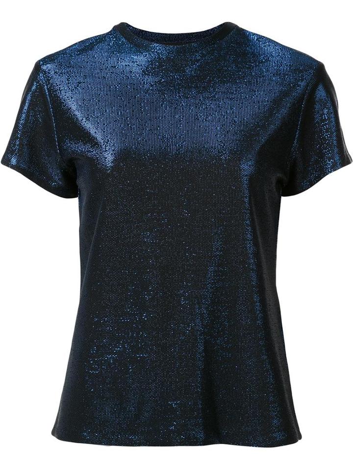 Ellery Glitter Effect T-shirt, Women's, Size: 0, Blue, Polyester/modal/viscose
