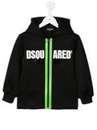 Dsquared2 Kids Logo Neoprene Zip Hoodie, Boy's, Size: 12 Yrs, Black