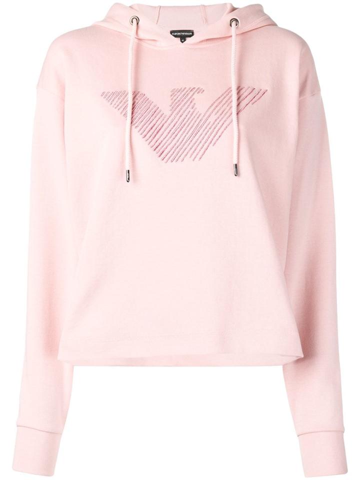 Emporio Armani Embroidered Logo Hoodie - Pink