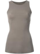 Rick Owens Lilies Fitted Vest Top, Women's, Size: 40, Grey, Viscose/polyamide/spandex/elastane