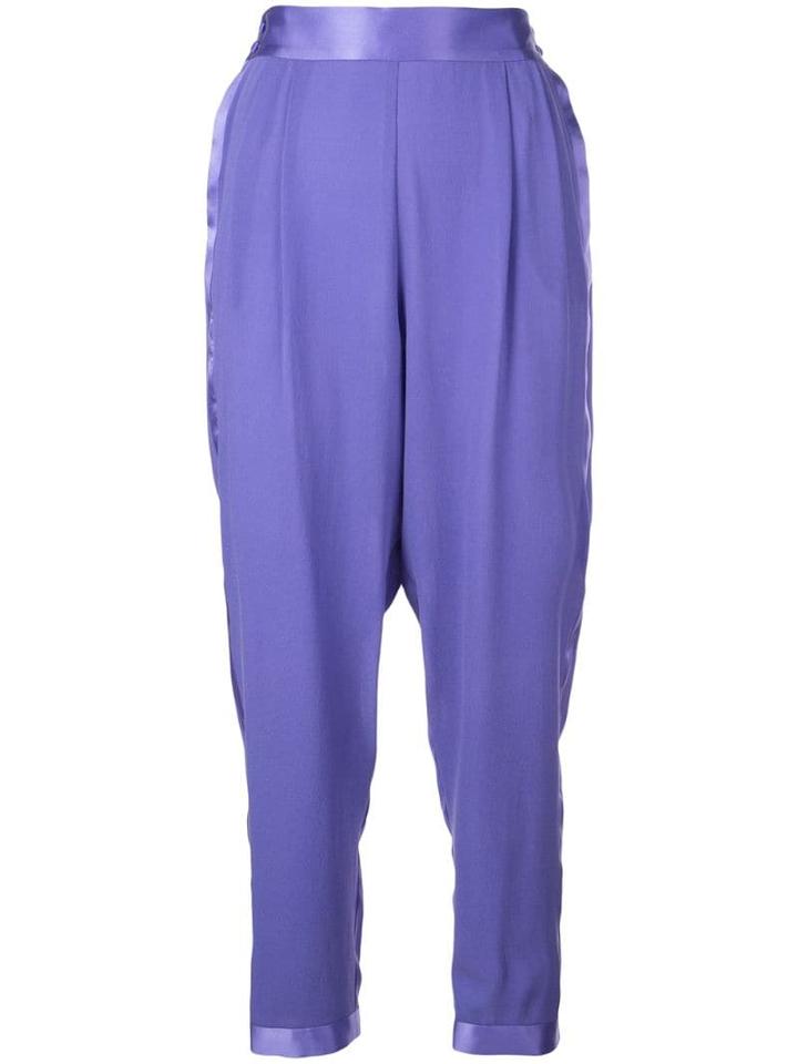 Fleur Du Mal Tapered Stripe Detail Trousers - Purple