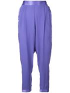 Fleur Du Mal Tapered Stripe Detail Trousers - Purple
