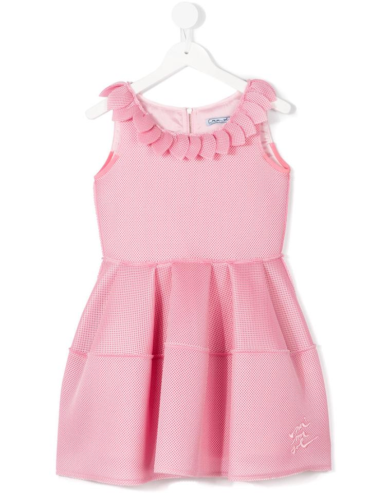 Mi Mi Sol - Mesh Flared Dress - Kids - Polyester/acetate/pbt Elite - 10 Yrs, Pink/purple