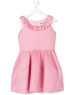 Mi Mi Sol - Mesh Flared Dress - Kids - Polyester/acetate/pbt Elite - 10 Yrs, Pink/purple