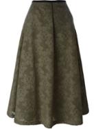 Odeeh Jacquard Midi Skirt, Women's, Size: 36, Green, Cotton/polyamide