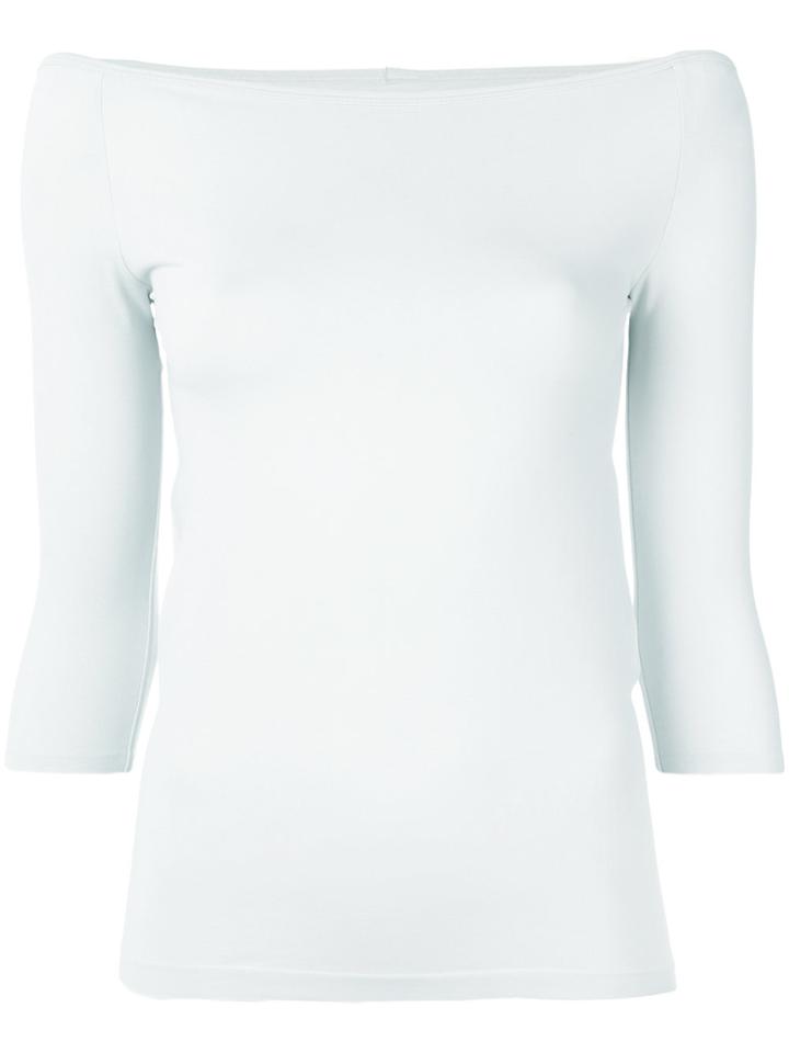 Helmut Lang Off Shoulder Blouse - Blue