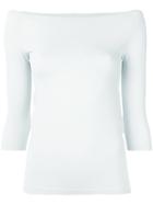 Helmut Lang Off Shoulder Blouse - Blue