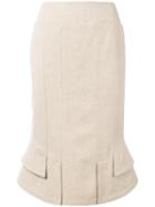 Tom Ford - Pencil Skirt - Women - Silk/polyamide/mohair/virgin Wool - 42, Nude/neutrals, Silk/polyamide/mohair/virgin Wool