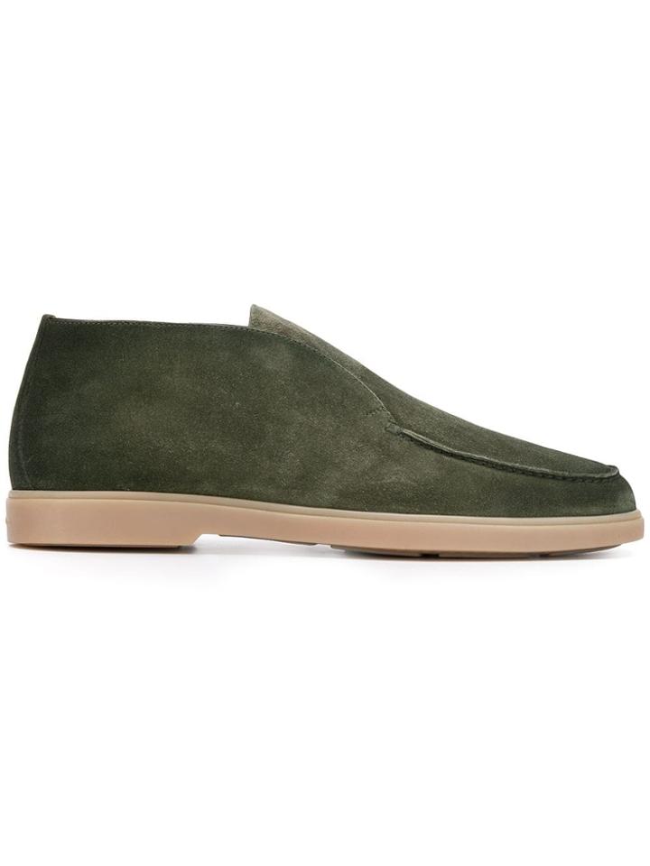 Santoni Low-top Suede Boots - Green